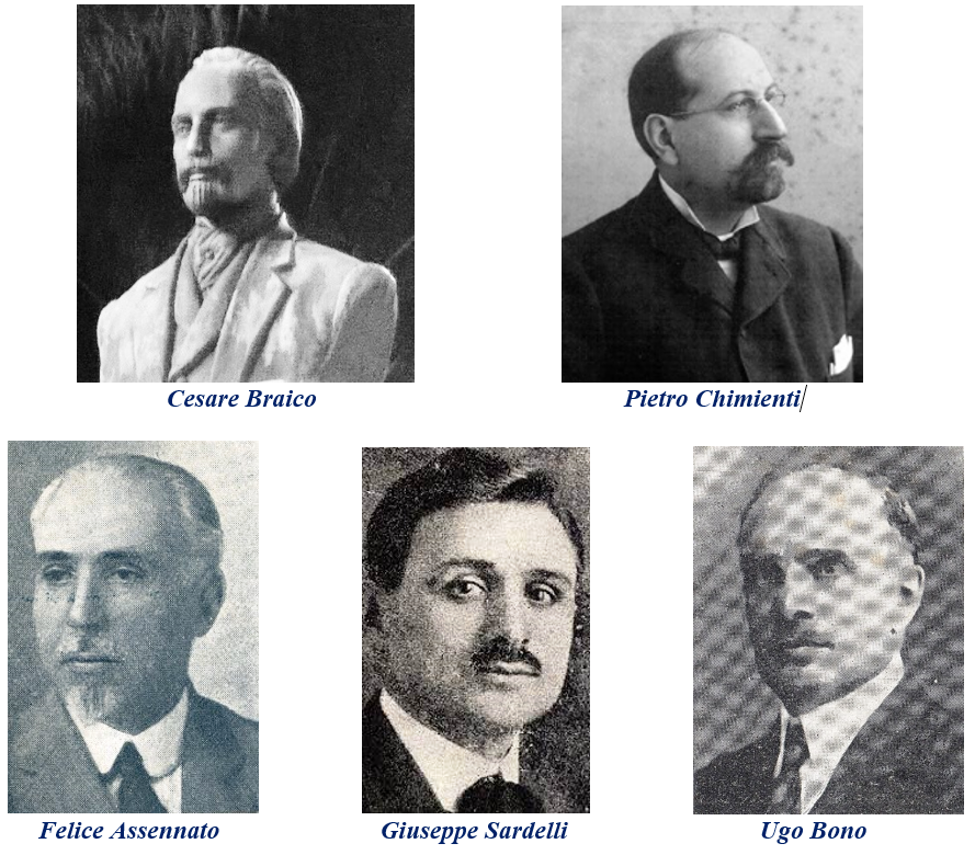 I cinque Brindisini che furono parlamentari del Regno d’Italia:  Braico, Chimienti, Assennato, Sardelli, Bono – [Gianfranco Perri]