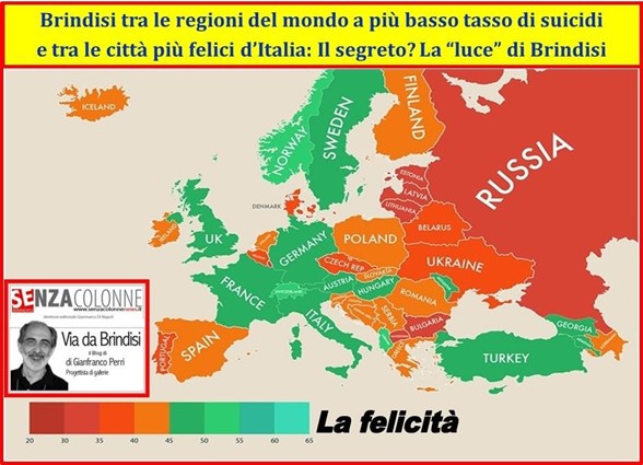 Brindisi tra le regioni del mondo a più basso tasso di suicidie tra le città più felici d’Italia: Il segreto? La “luce” di Brindisi (Blog del 31 maggio 2016)