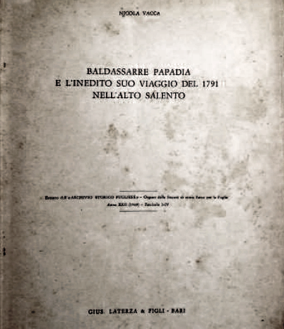 L’inedito viaggio di Baldassarre Papadia a Brindisi e il suo porto nel 1791 – [G. Sacrestano + N. Vacca + G. Perri]